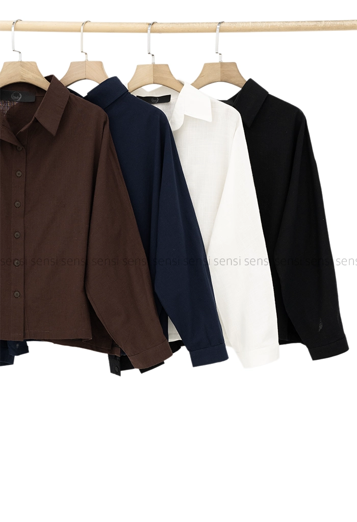 شومیز کراپ بغل دکمه کد1005301